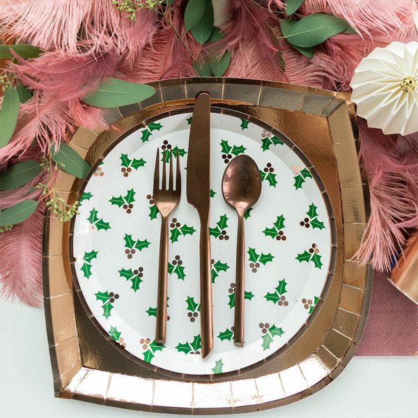 Holly Print Dinner Plates, Set of 8 | Paperless Post Party Shop