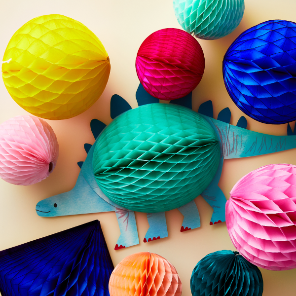 New Year Party Decorations - Black Gold Paper Lanterns, Fans & Honeycomb Ball Set