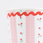 Vintage Rose Cups, Pack of 8