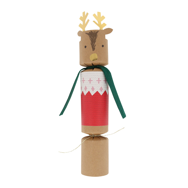 Woodland Jumper Reindeer Crackers, Pack of 6