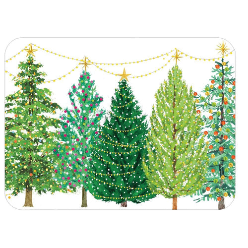 Christmas Tree with Lights Rectangle Paper Placemats - 12 Per Package