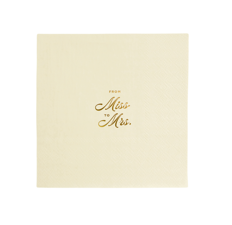 From Miss to Mrs Cocktail Napkin, Pack of 20