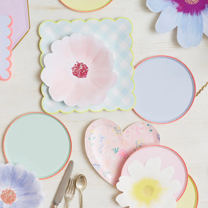 Flower Garden Large Plates, Assorted Pack of 8