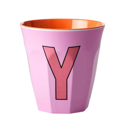 Melamine Cup - Medium with Alphabet in Pinkish Colors | Letter Y