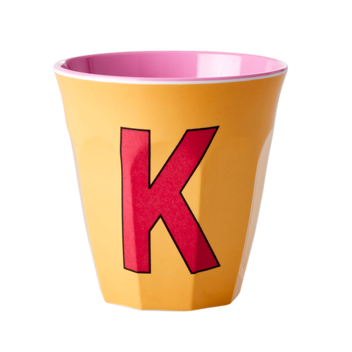 Melamine Cup - Medium with Alphabet in Pinkish Colors | Letter K