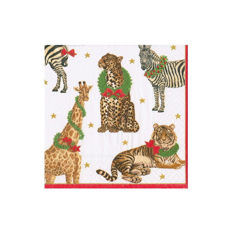 Wild Christmas Ivory Cocktail Napkins - 20 Per Package, 2 Packages