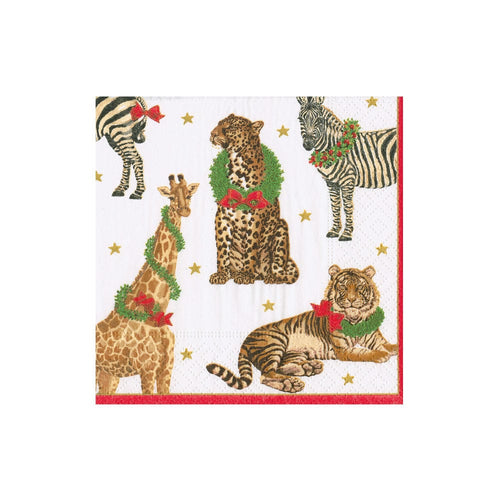 Wild Christmas Ivory Luncheon Napkins - 20 Per Package, 2 Packages