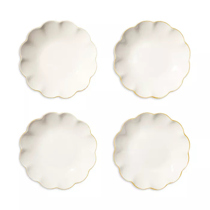 AERIN Scalloped Appetizer Plates, Set of 4