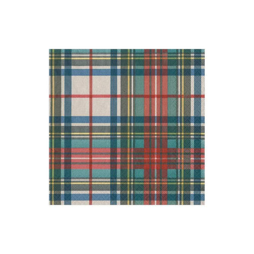 Dress Stewart Tartan Boxed Paper Cocktail Napkins - 40 Per Box