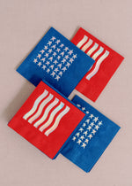 Fourth of July Stars and Stripes Cocktail Paper Beverage Napkins, Set of 20