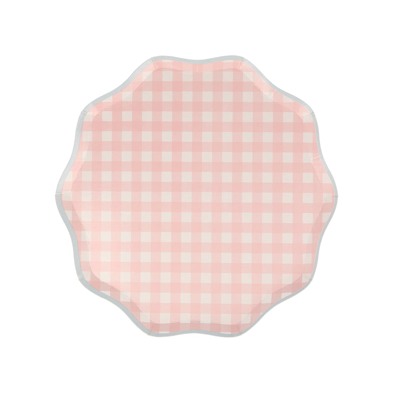 Gingham Dinner Plates, Assorted Pack of 8