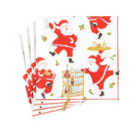 Cocktails with Santas Boxed Paper Cocktail Napkins - 40 Per Box