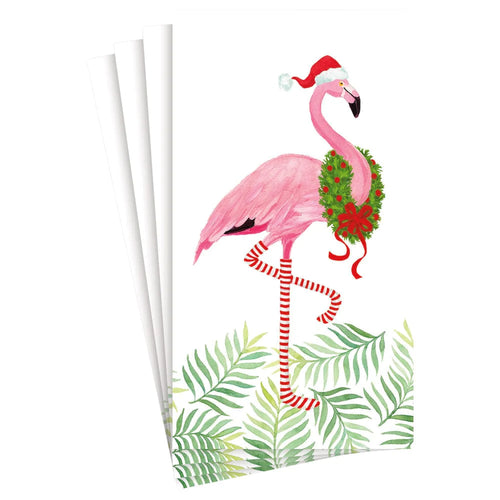 Christmas Flamingos Paper Guest Towel Napkins - 15 Per Package