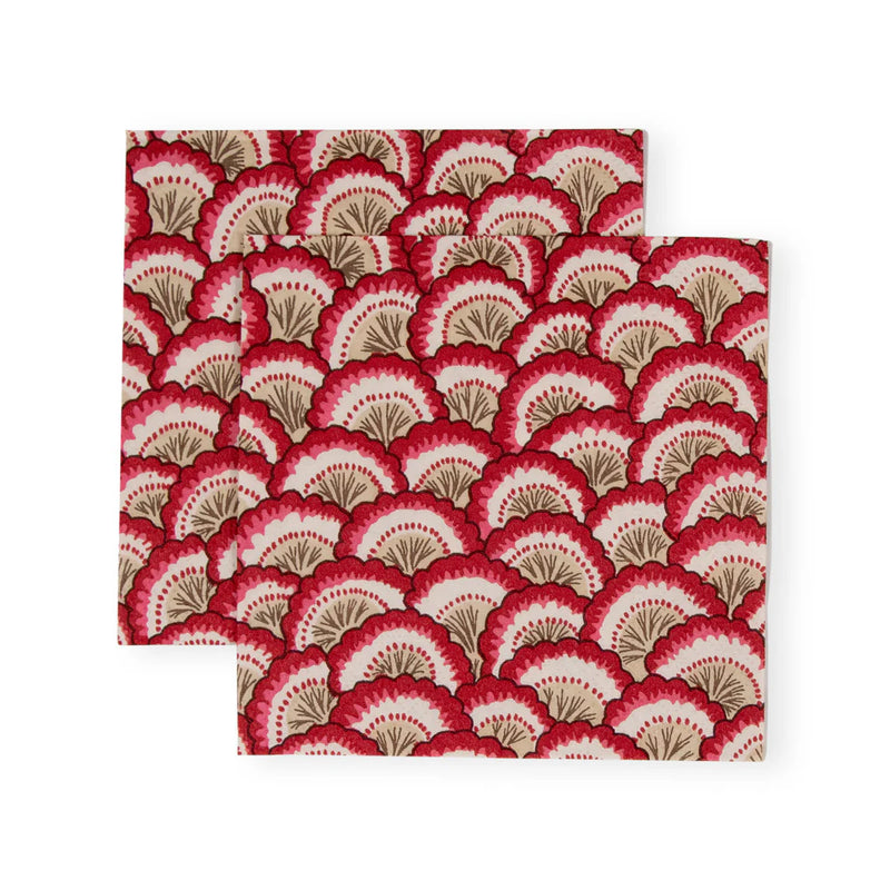 Pontchartrain Scallop Red Cocktail Napkins - 20 Per Package