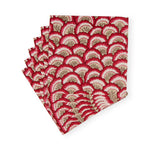 Pontchartrain Scallop Red Cocktail Napkins - 20 Per Package