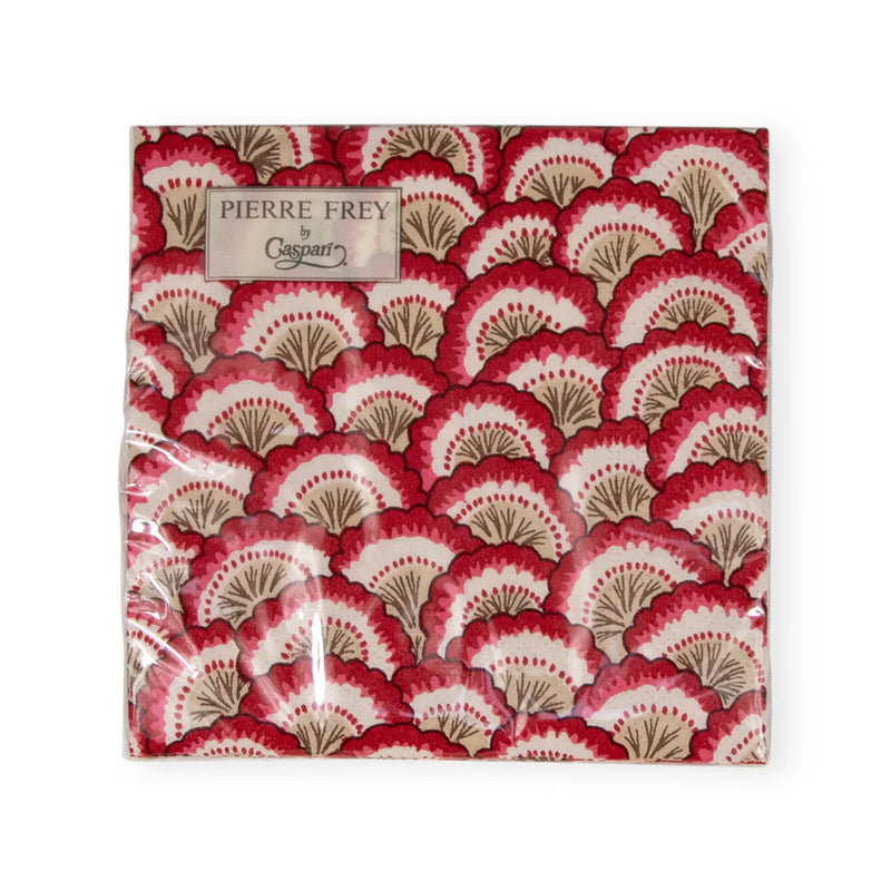 Pontchartrain Scallop Red Cocktail Napkins - 20 Per Package