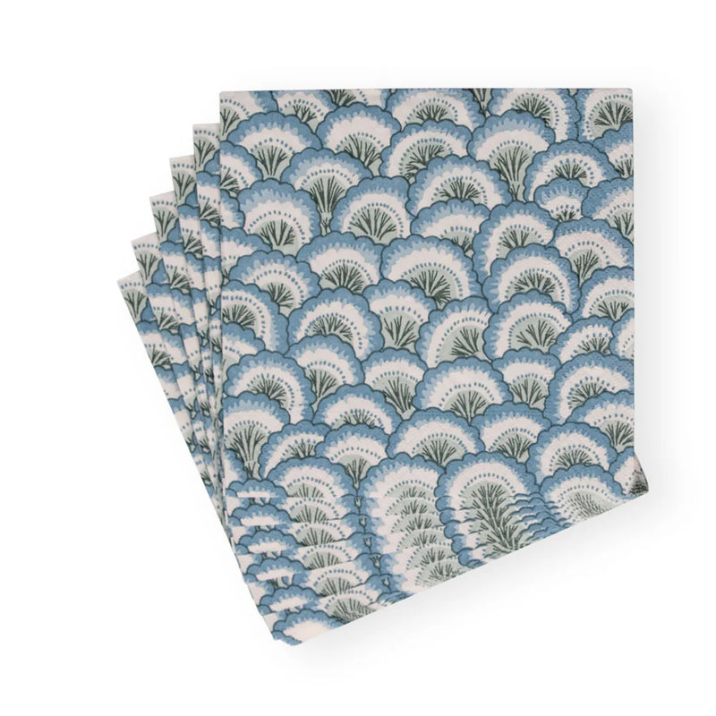 Pontchartrain Scallop Blue Luncheon Napkins - 20 Per Package