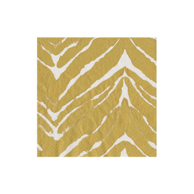 Wild Kingdom White & Gold Cocktail Napkins - 20 Per Package, 2 Packages