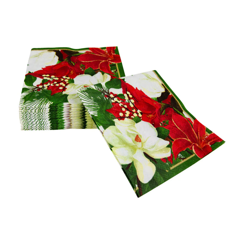 Christmas Garden Boxed Cocktail Napkins - 40 Per Box