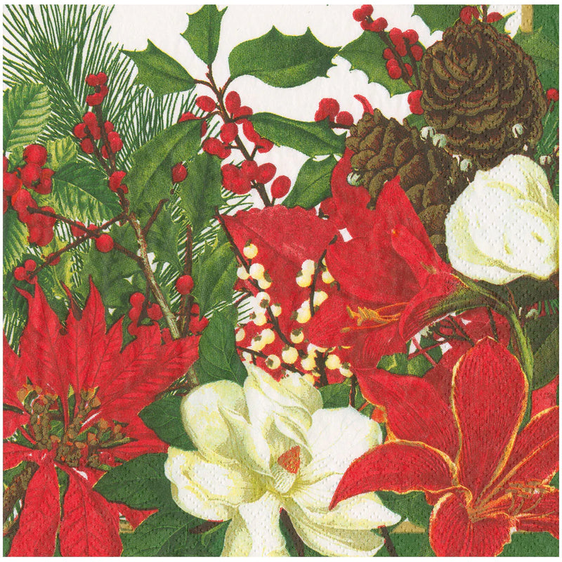 Christmas Garden Dinner Napkins - 20 Per Package