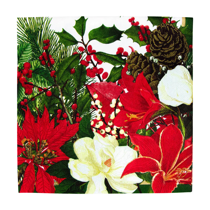 Christmas Garden Luncheon Napkins - 20 Per Package