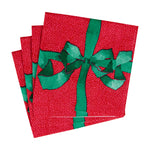 Tied With A Bow Red & Spruce Cocktail Napkins - 20 Per Package