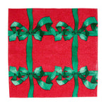 Tied With A Bow Red & Spruce Boxed Cocktail Napkins - 40 Per Box