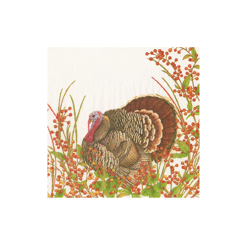 Turkey And Berries Cocktail Napkins - 20 Per Package