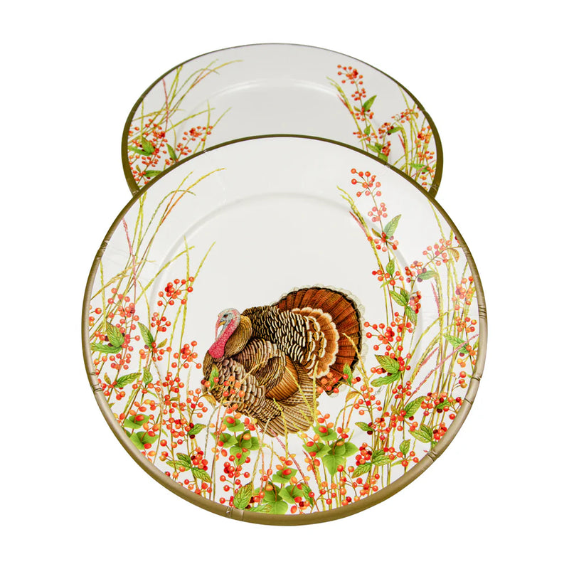 Turkey And Berries Dinner Plates - 8 Per Package