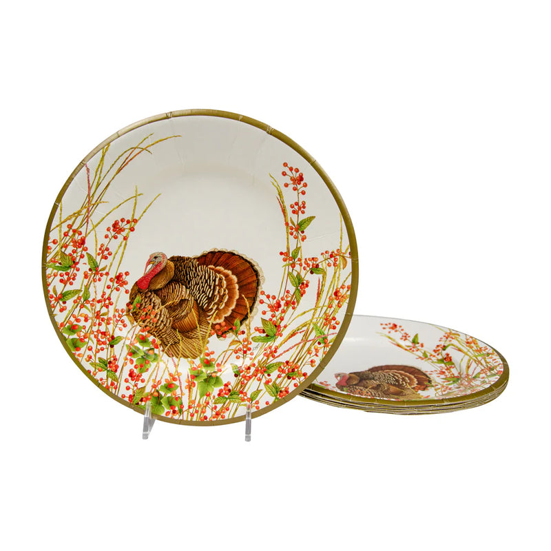 Turkey And Berries Salad & Dessert Plates - 8 Per Package