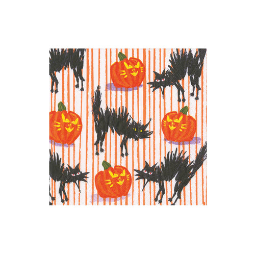 Halloween Cats Boxed Cocktail Napkins - 40 Per Box