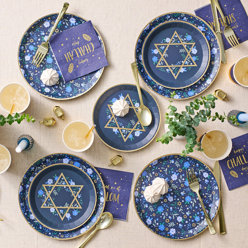 Modern Mitzvah Star of David Small Plates, Pack of 10