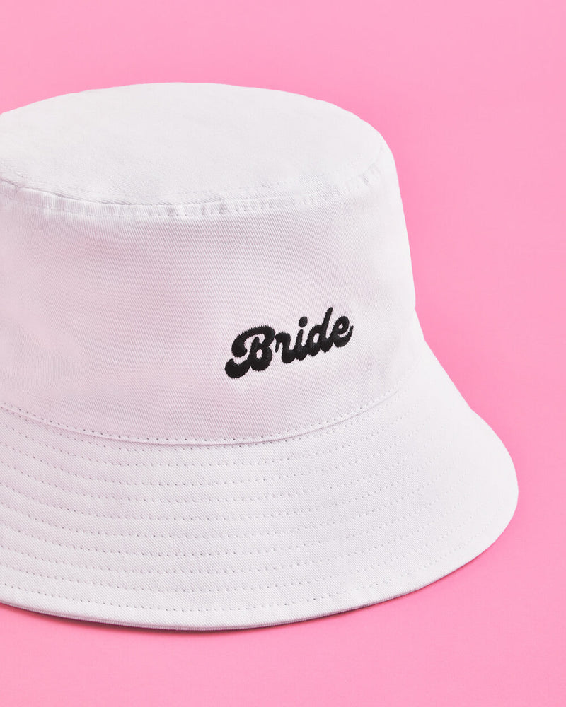 Bride Bucket Hat - Embroidered Cotton Hat