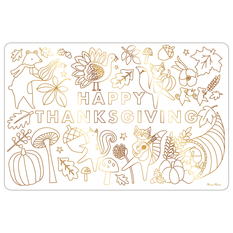 Thanksgiving Coloring Placemats, Pack of 8