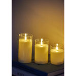 LED Glass Candles, Set Of 3