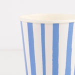 Blue Stripe Cups, Pack of 8