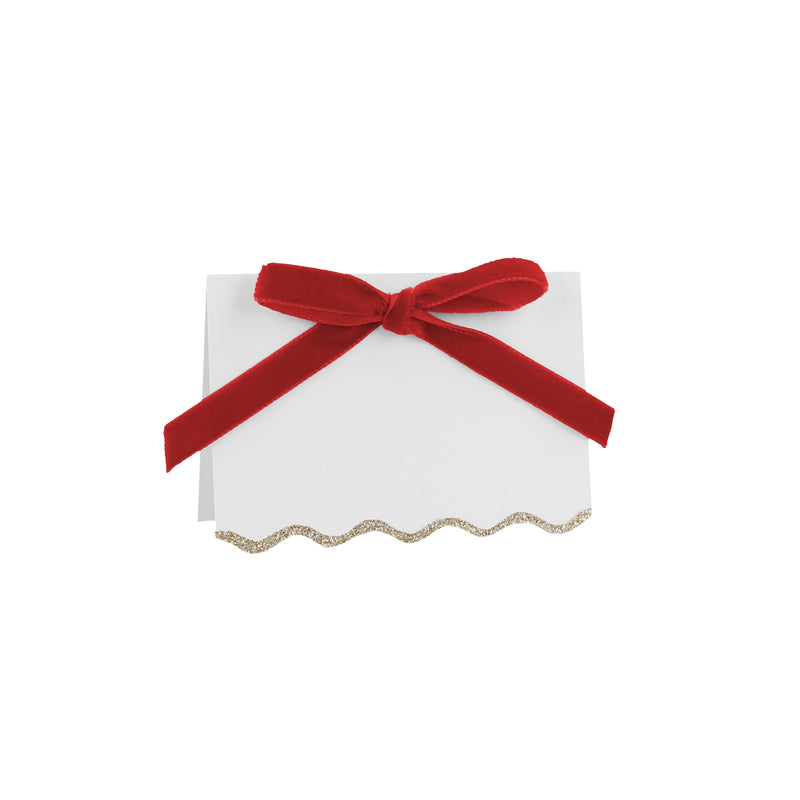 Thanksgiving Velvet Bow Place Cards, Pack of 6