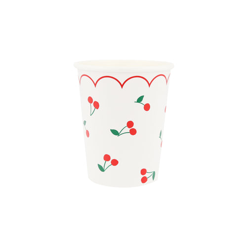 Cherry Pattern Cups, Set of 8