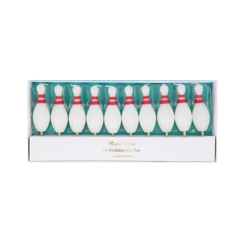 Bowling Pin Candles, Set of 10