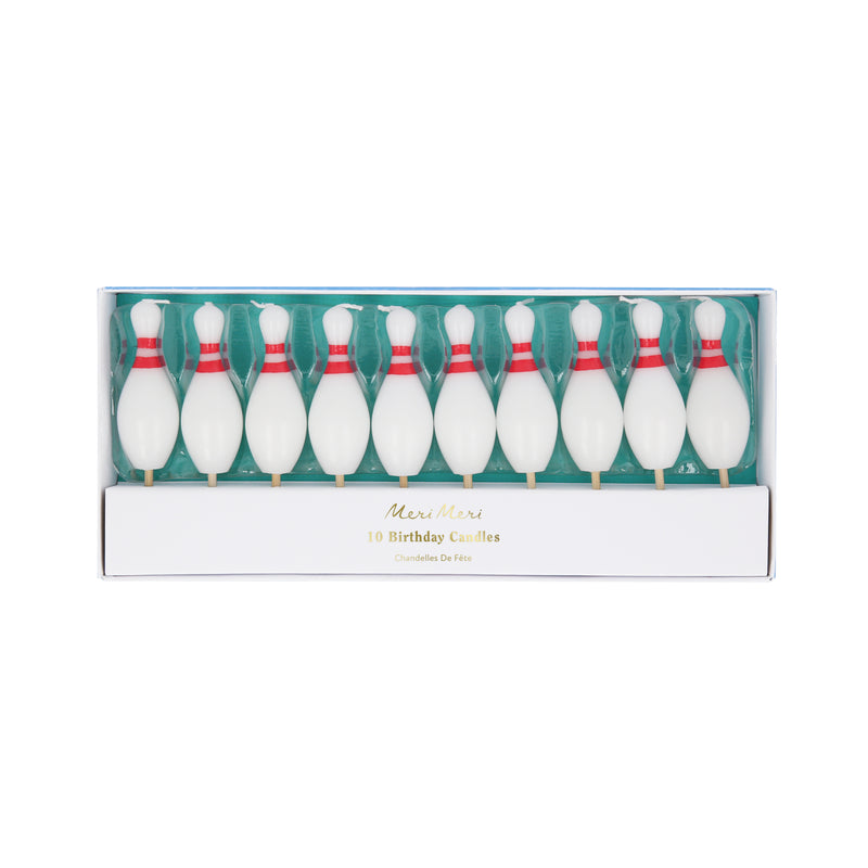 Bowling Pin Candles, Set of 10