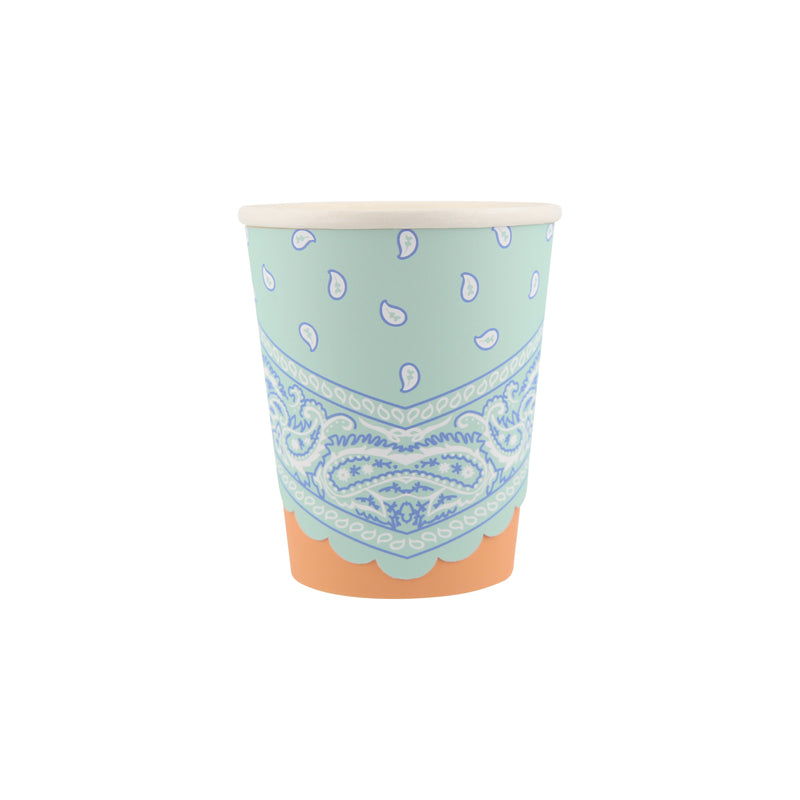 Western Bandana Cups, Set of 8