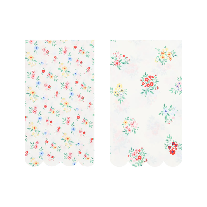 Ditsy Posy Scalloped Guest Towels, Pack of 16