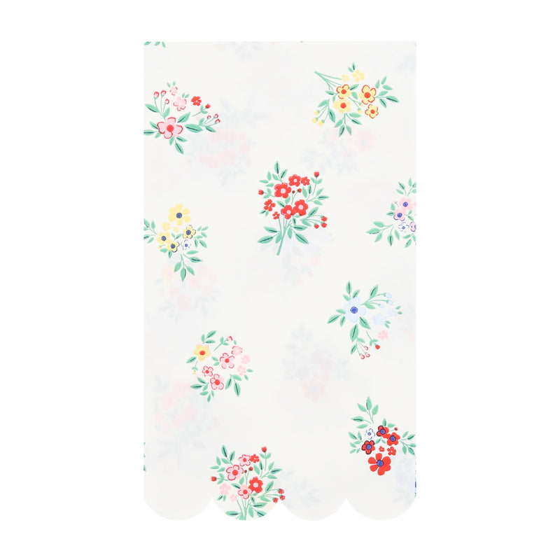Ditsy Posy Scalloped Guest Towels, Pack of 16