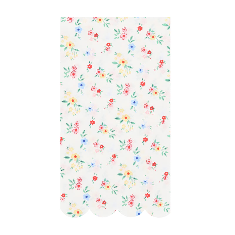 Ditsy Posy Scalloped Guest Towels, Pack of 16