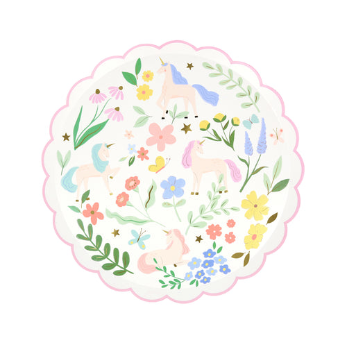 Meadow Unicorns Side Plates, Set of 8