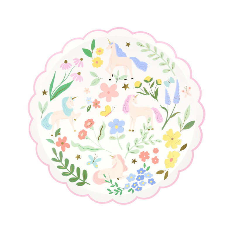 Meadow Unicorns Side Plates, Set of 8