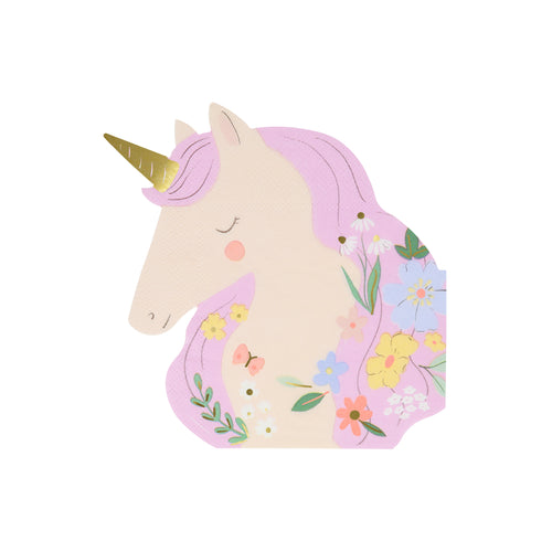 Meadow Unicorns Shaped Napkins, Set of 16
