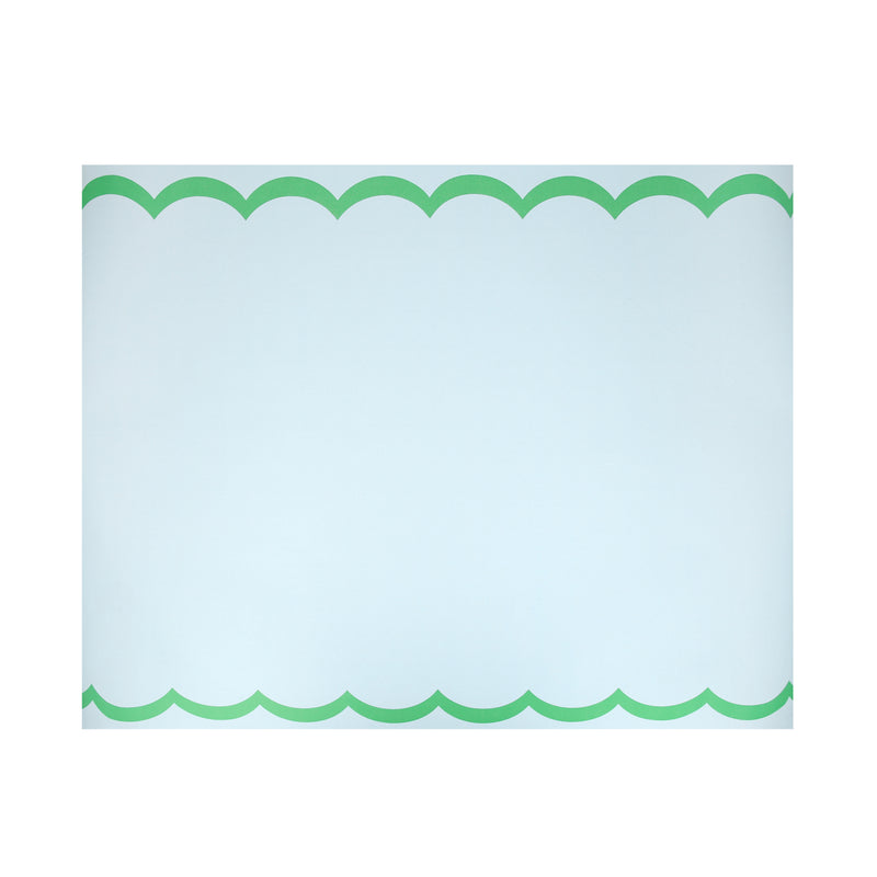 Scalloped Edge Blue Green Table Runner