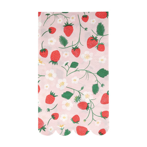Strawberry Pattern Guest Towels, Set of 16
