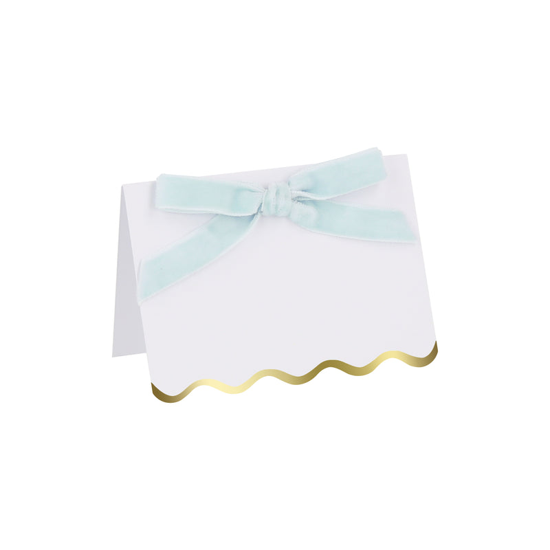 Pastel Velvet Bow Placecards, Pack of 6